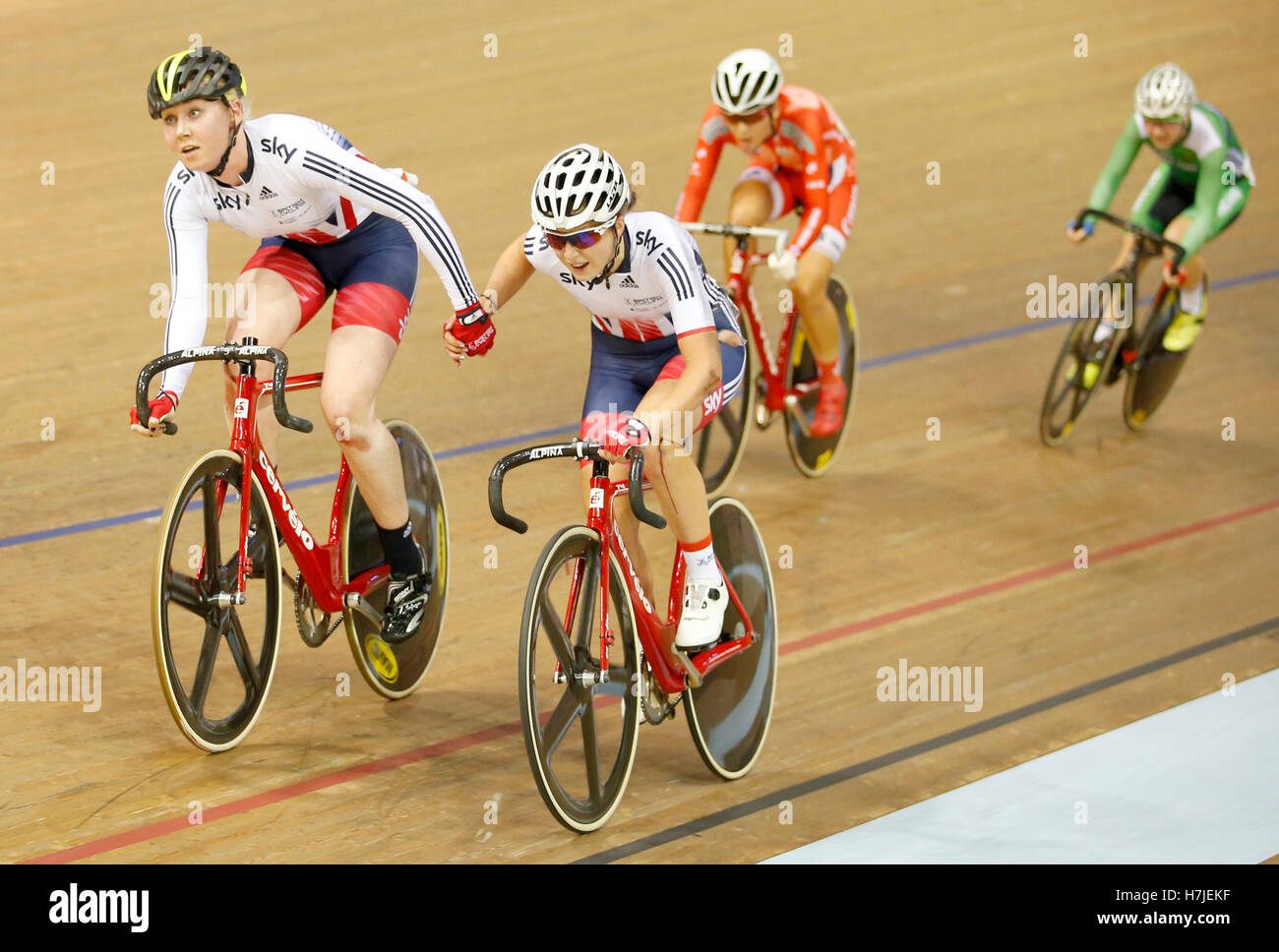 Great Britain's Katie Archibald and Manon Lloyd in the Women's Madison ...