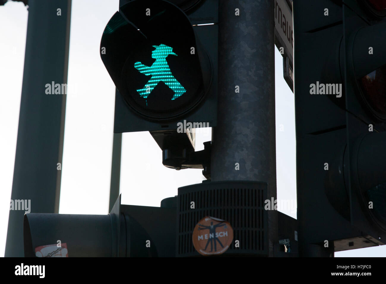 Green Traffic Light in Berlin Stock Photo