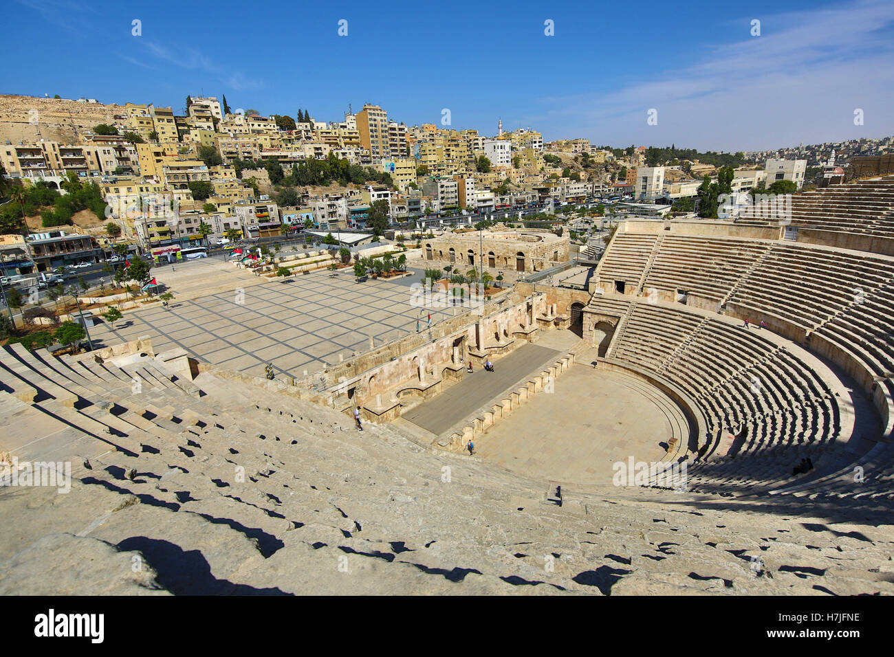 Roman theatre on the Hashemite Plaza in the Old City, Amman, Jordan Stock Photo