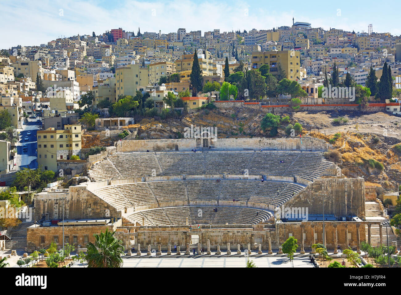 Roman theatre on the Hashemite Plaza in the Old City, Amman, Jordan Stock Photo