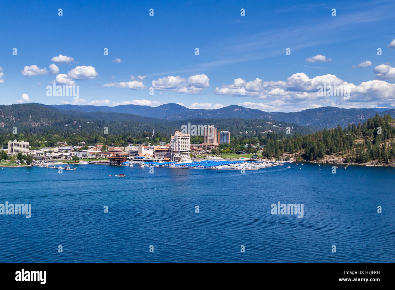 Coeur d' Alene, Idaho August 12 Aerial view of The Coeur d' Alene