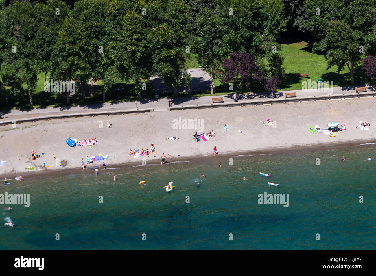 Coeur d' Alene, Idaho August 12 Aerial view of the beach with