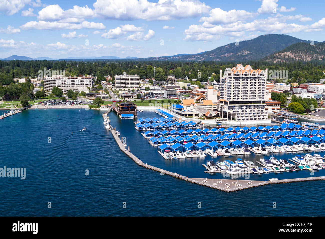 Coeur d' Alene, Idaho August 12 Aerial view of The Coeur d' Alene