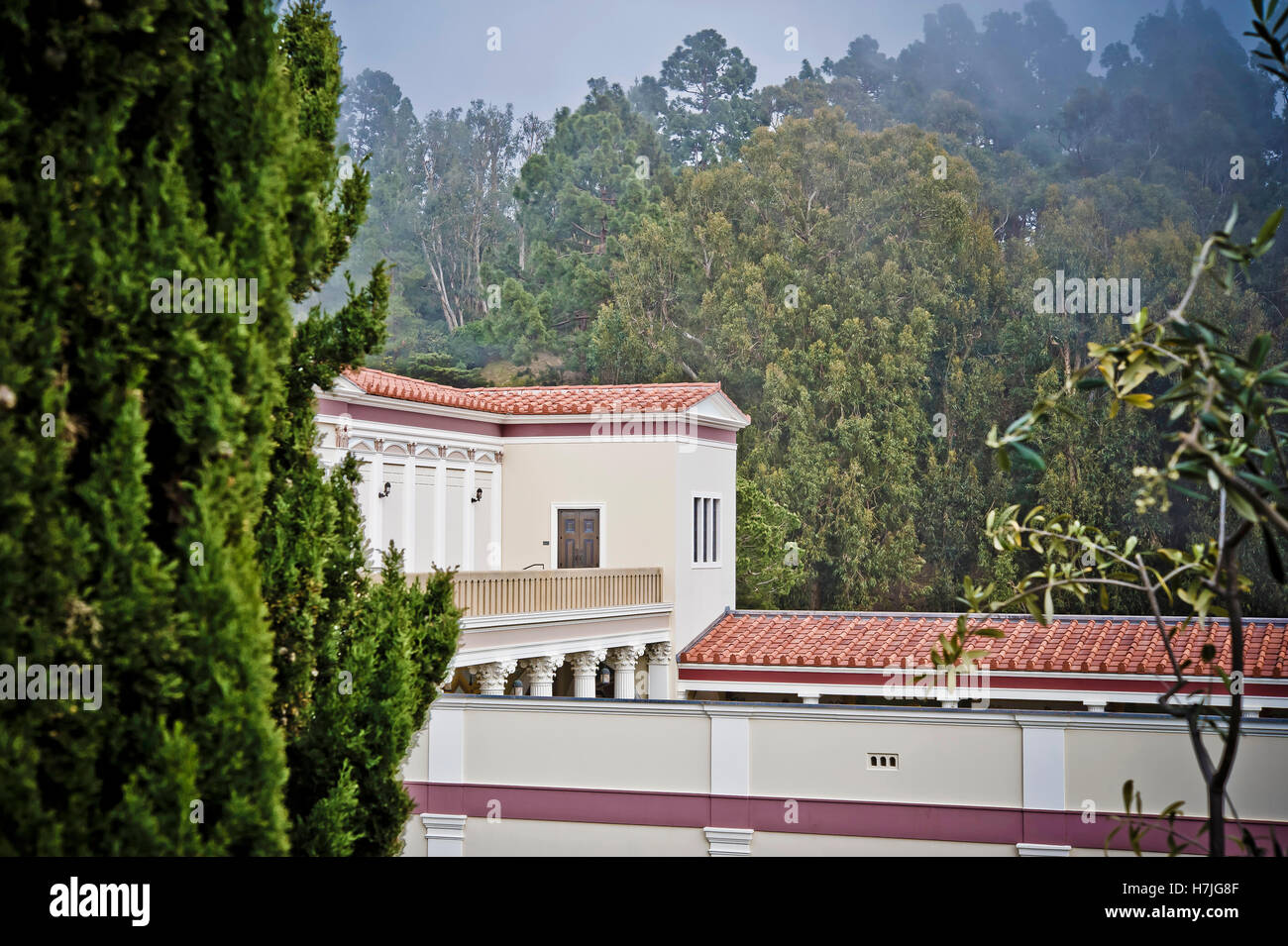 J. Paul Getty villa in Los Angeles turned into museum keeping the ancient Roman art collection Stock Photo