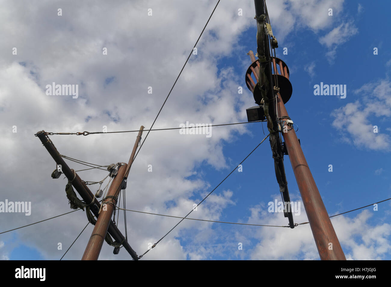 children's playground crows nest and mast Stock Photo