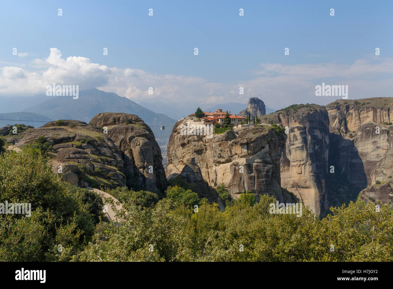 Monastery of the Holy Trinity in Meteora, Greece Stock Photo