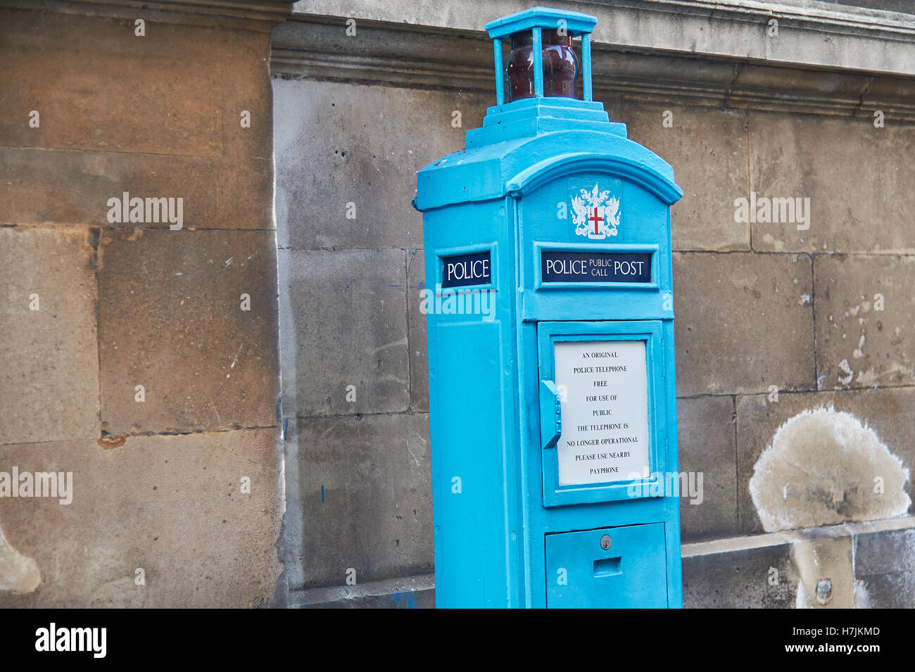 Old style police telephone post in the City of London Stock Photo