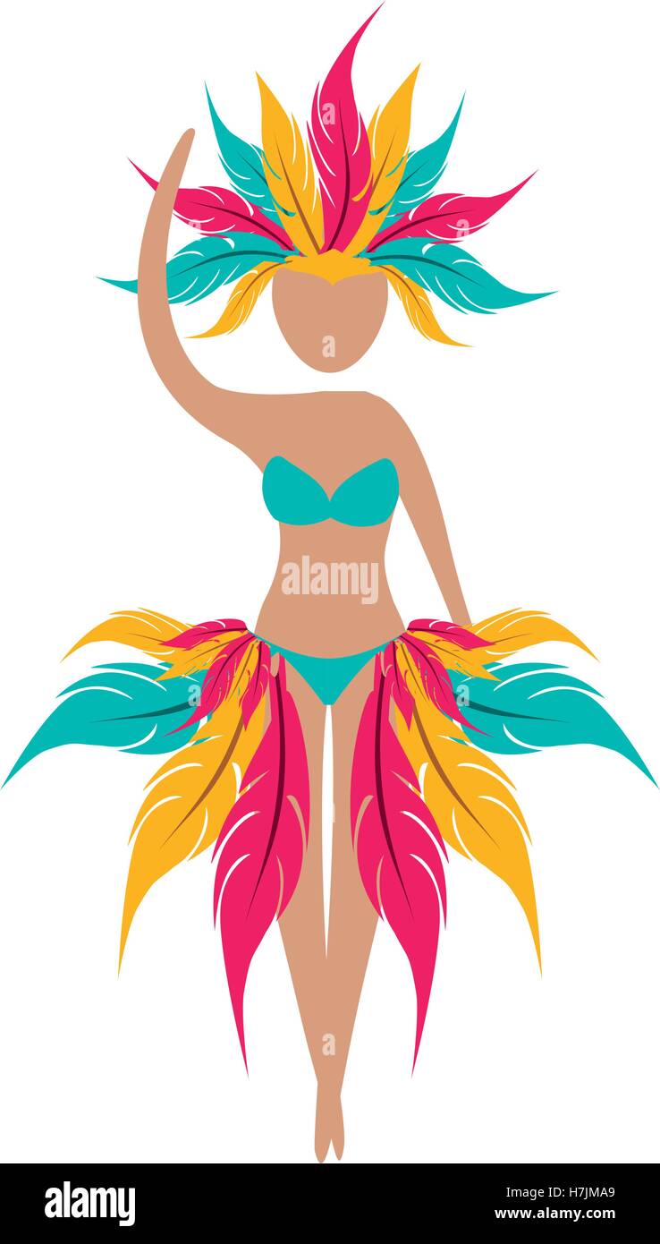 samba dancer girl. brazilian woman over white background. vector ...