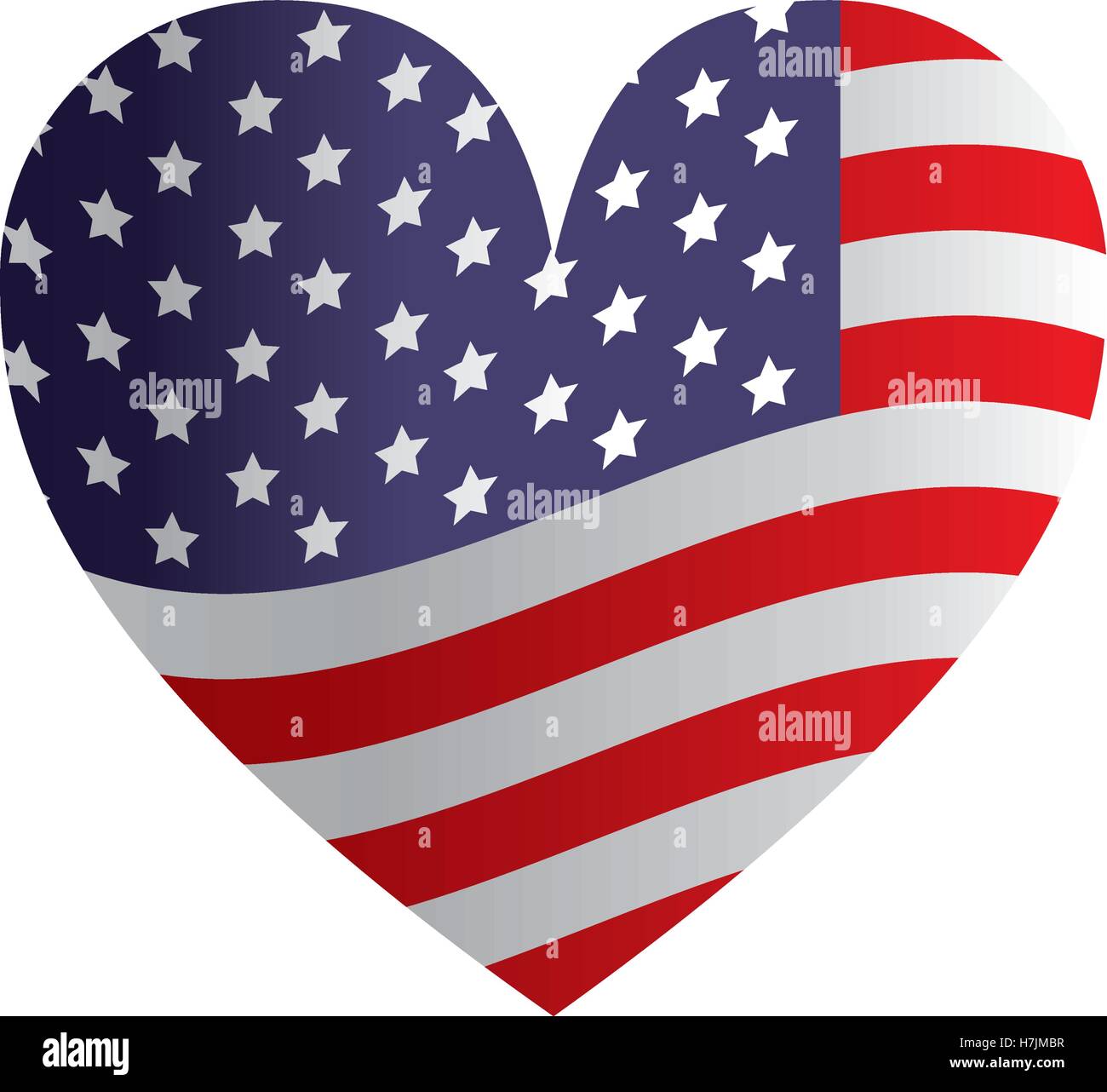 Download usa flag in heart shape icon over white background. vector ...