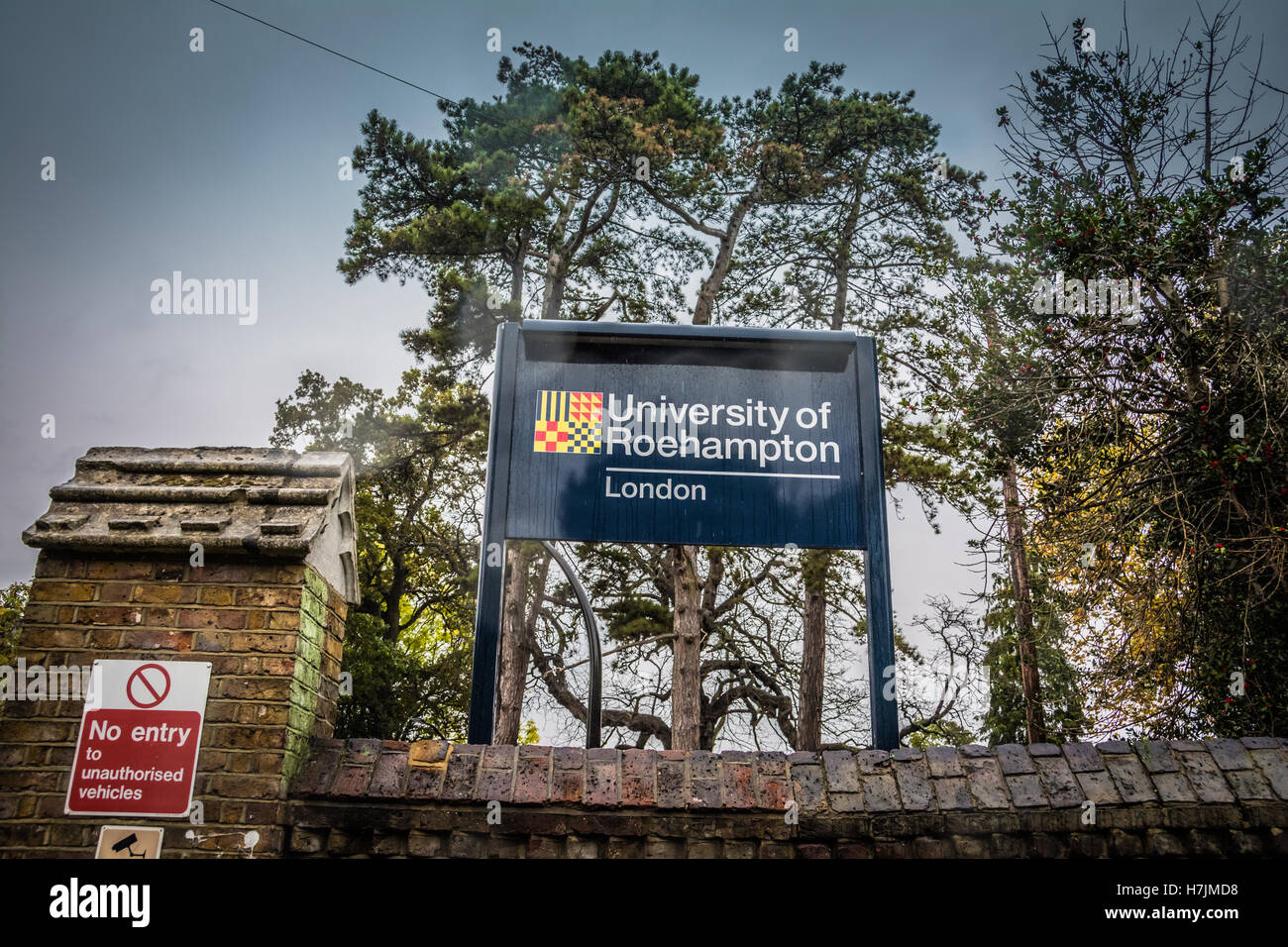 University of Roehampton, London, signage Stock Photo