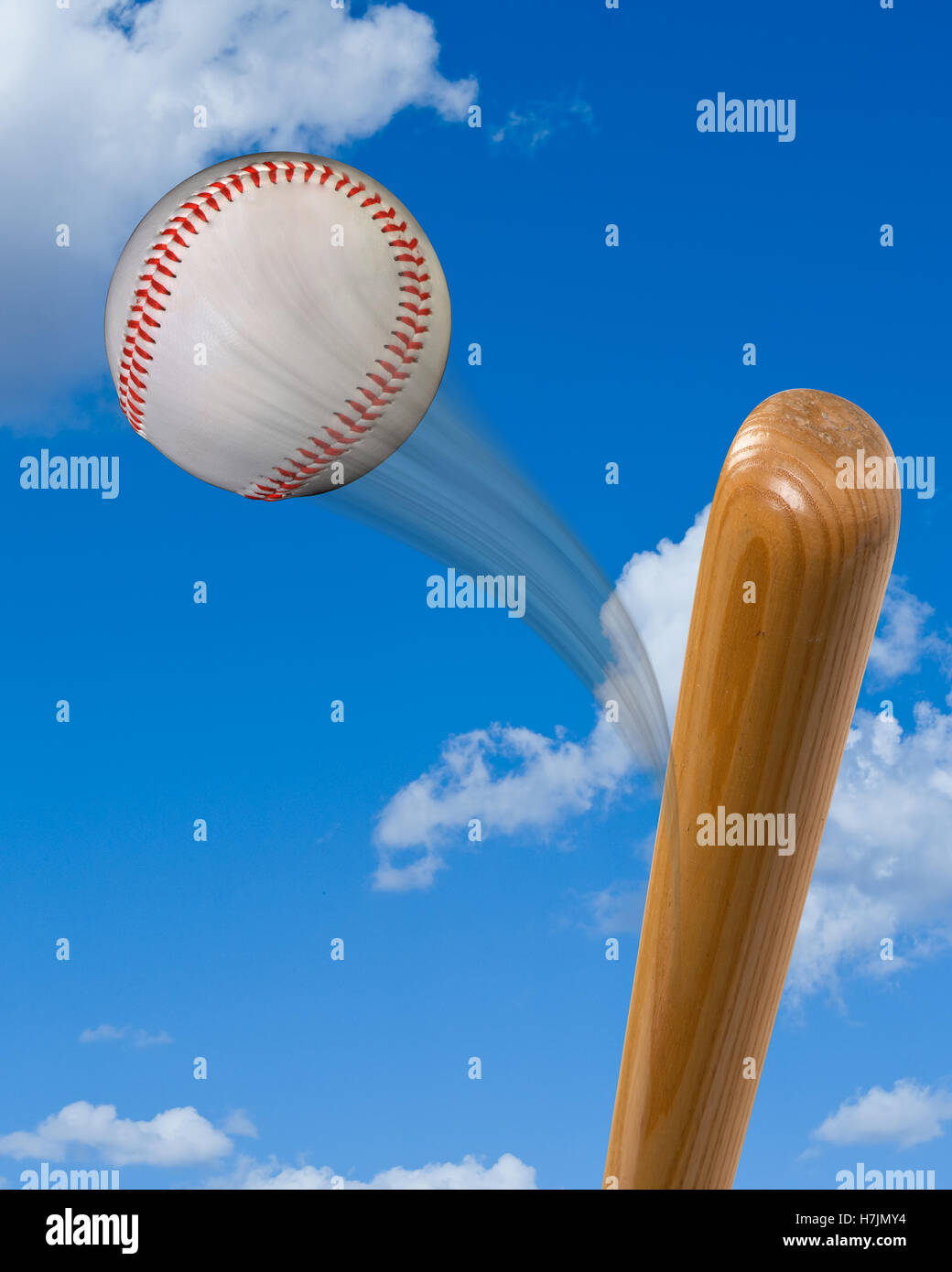 Baseball bat hitting a super fast hardball Stock Photo Alamy