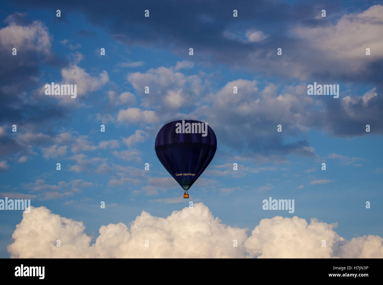 hot air balloon in blue sky Stock Photo - Alamy
