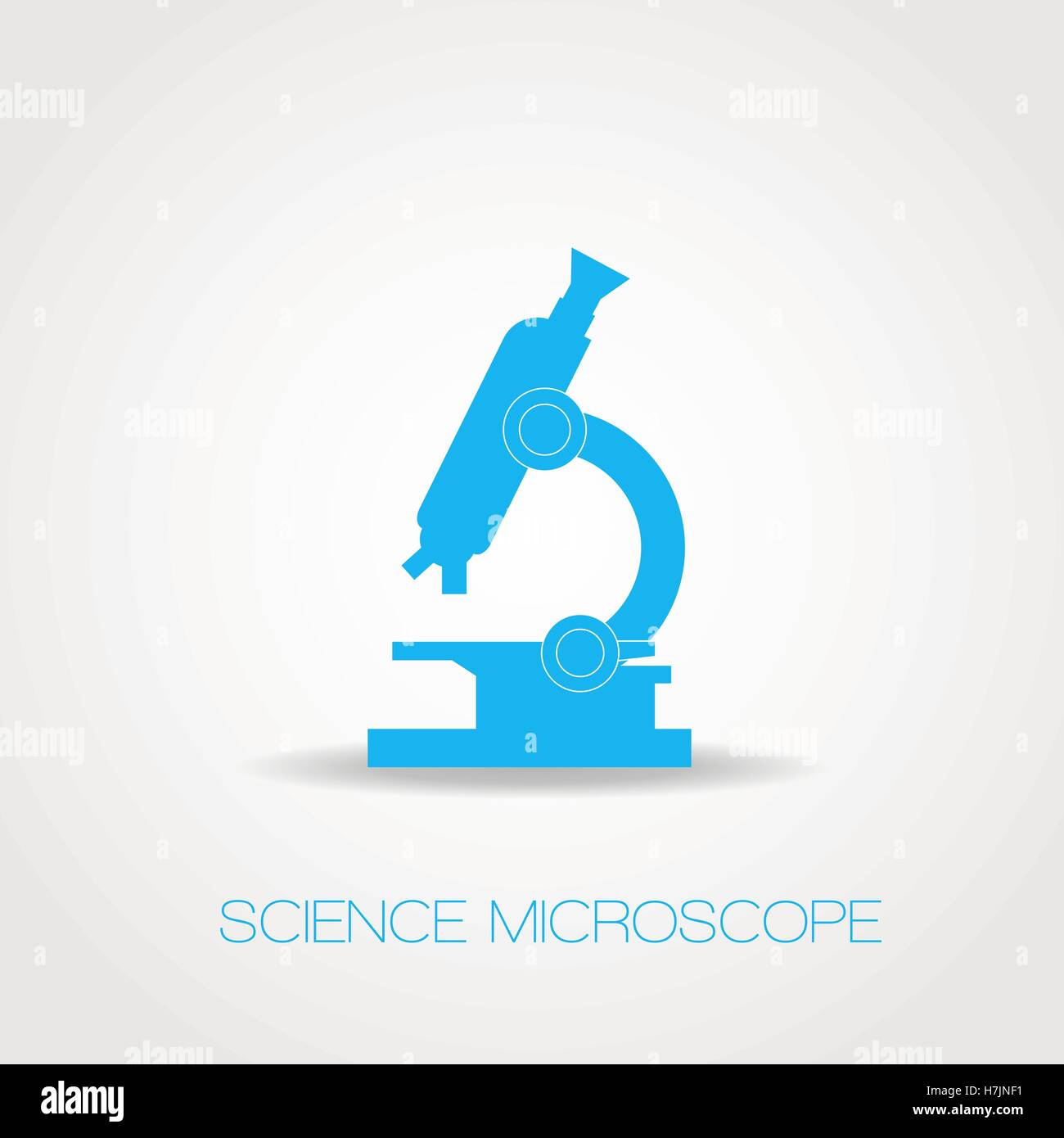 Realistic azure outline icon of optical microscope Stock Vector Image