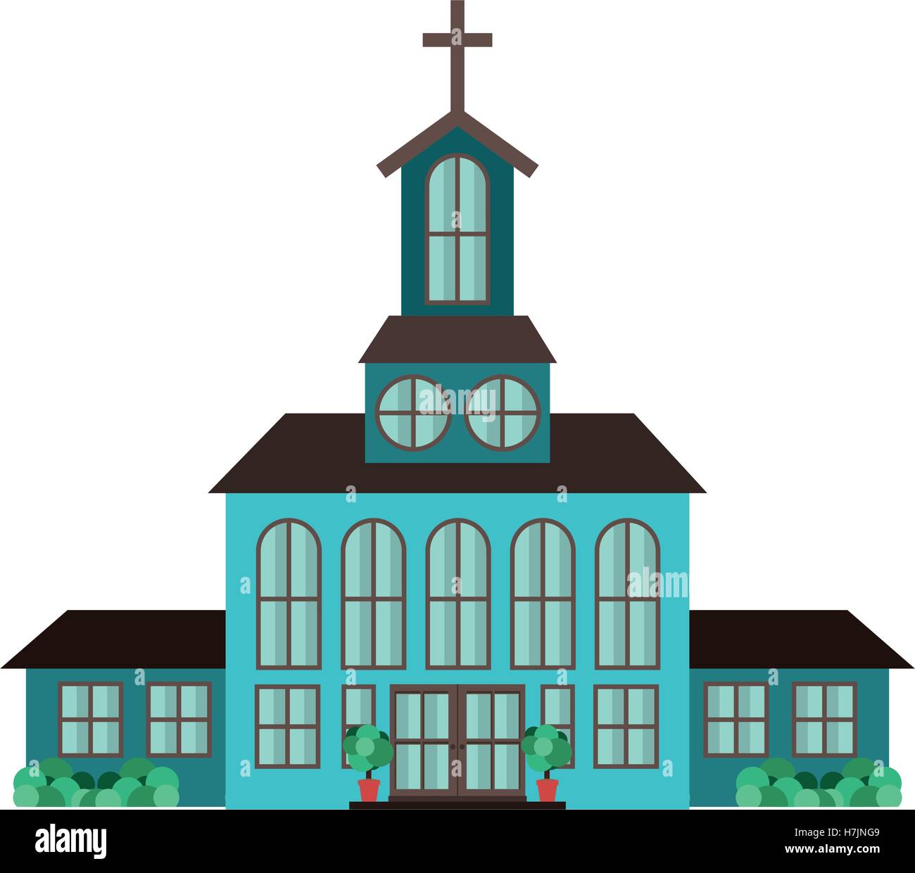 church building icon over white background. vector illustration Stock ...