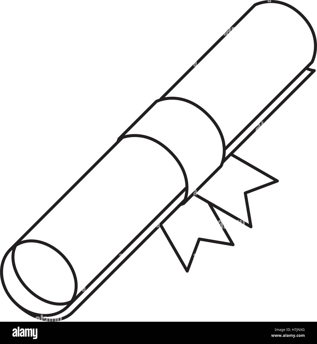 Diploma icon. School supply object and education theme. Isolated design ...