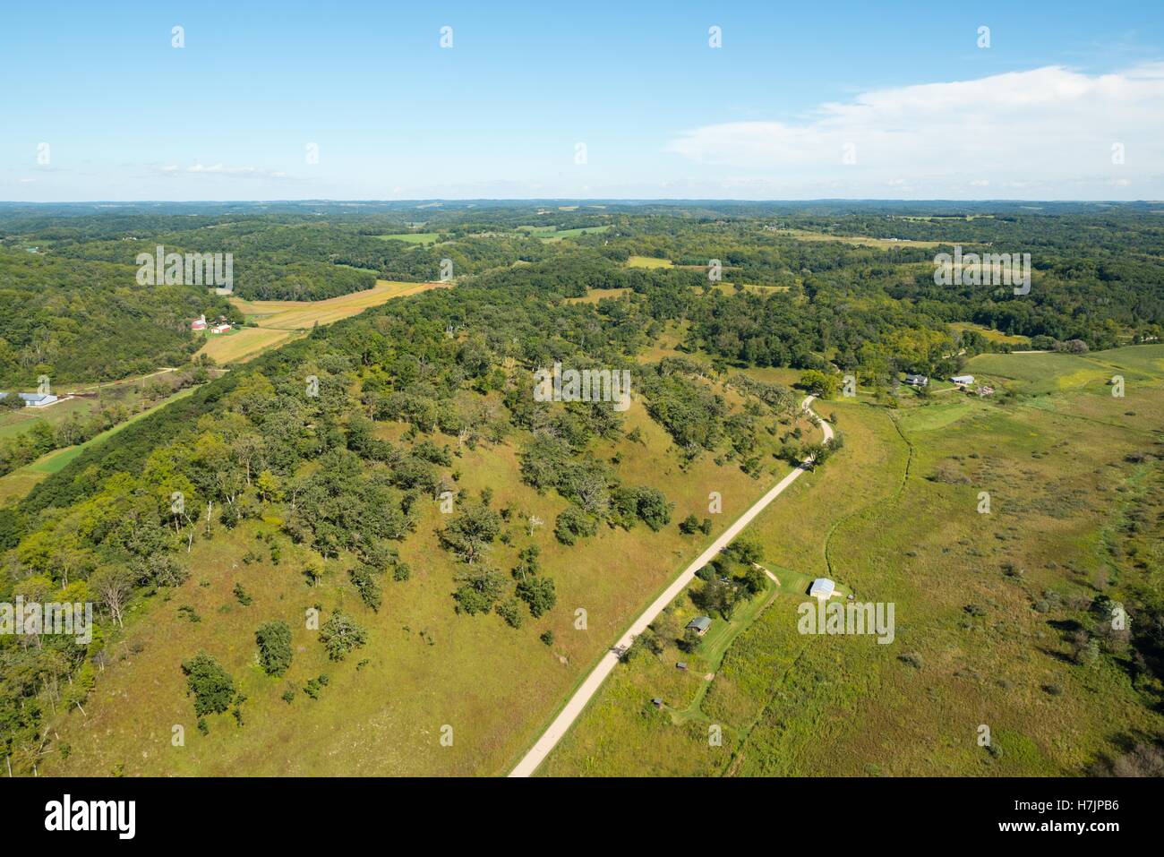 Aerial view of rural dane county hires stock photography and images