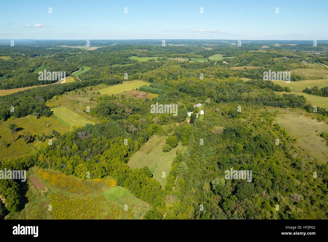 Aerial view of rural Dane County, Wisconsin Stock Photo Alamy