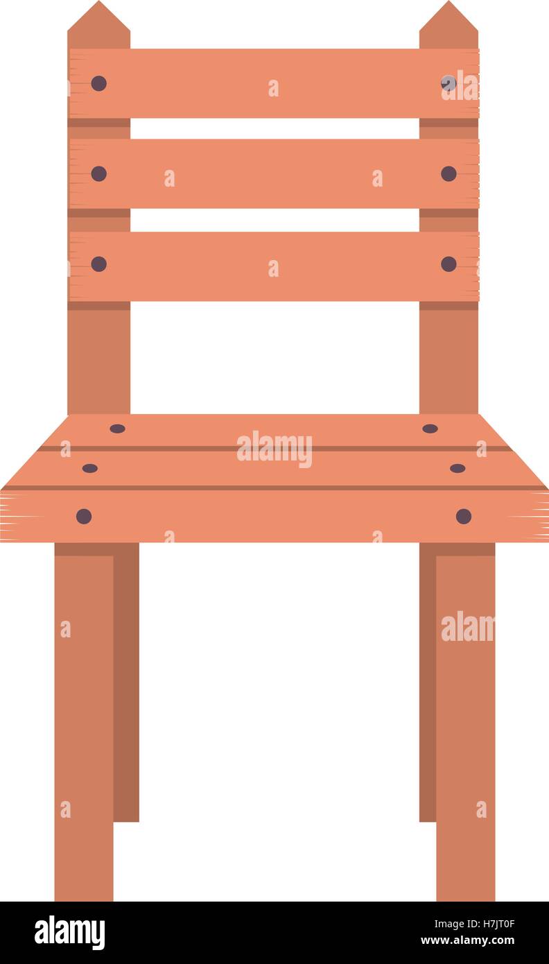 Wood chair icon. Seat furniture and home theme. Isolated design. Vector ...