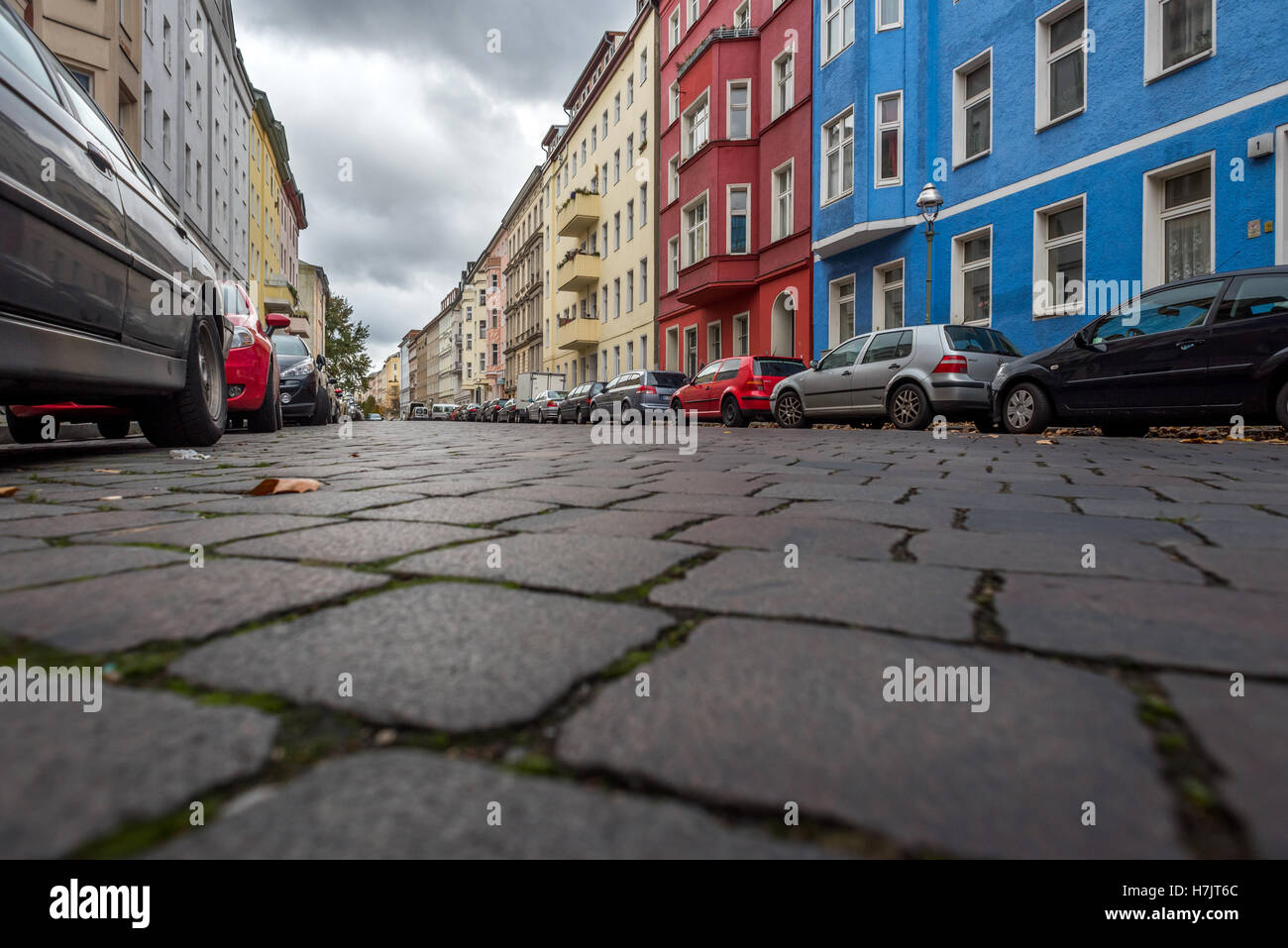 Traditional cobbled streets in Kreuzberg, Berlin Stock Photo