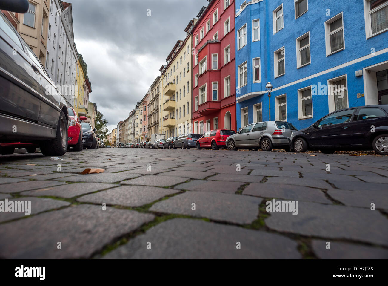 Traditional cobbled streets in Kreuzberg, Berlin Stock Photo