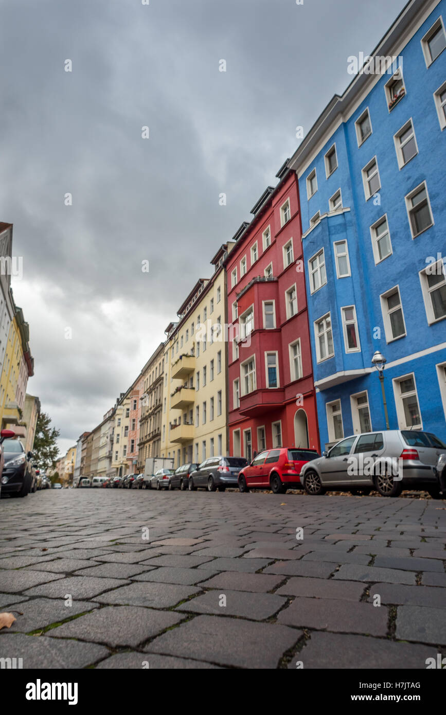 Traditional cobbled streets in Kreuzberg, Berlin Stock Photo