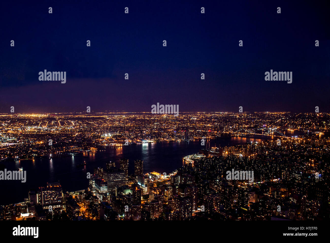 New York City USA Skyline the Big Apple illumination by night 2 Stock ...