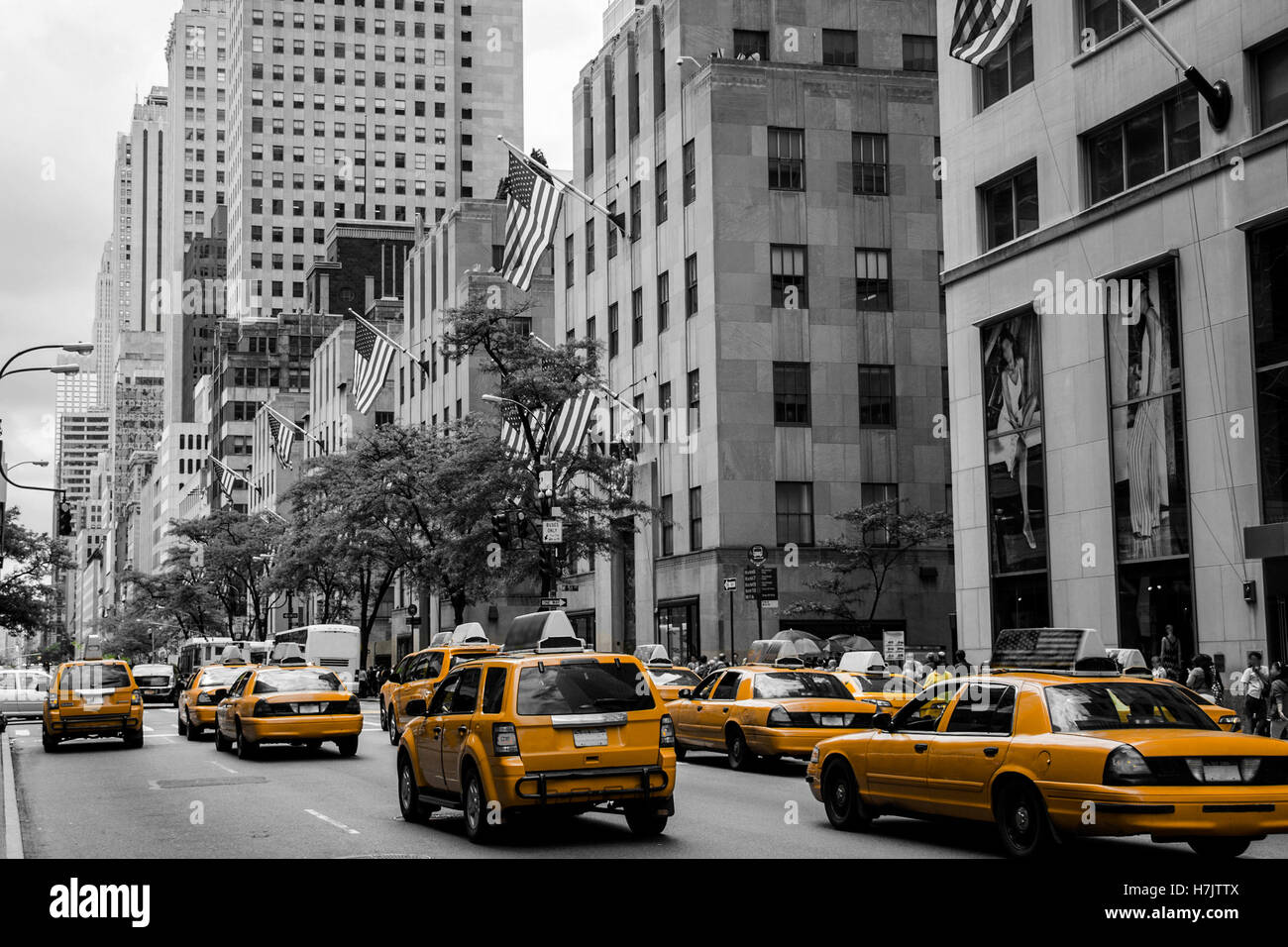 Yellow Taxis And Busy Traffic In Manhattan Stock Photo - Download Image Now  - Louis Vuitton - Designer Label, New York City, Shopping - iStock