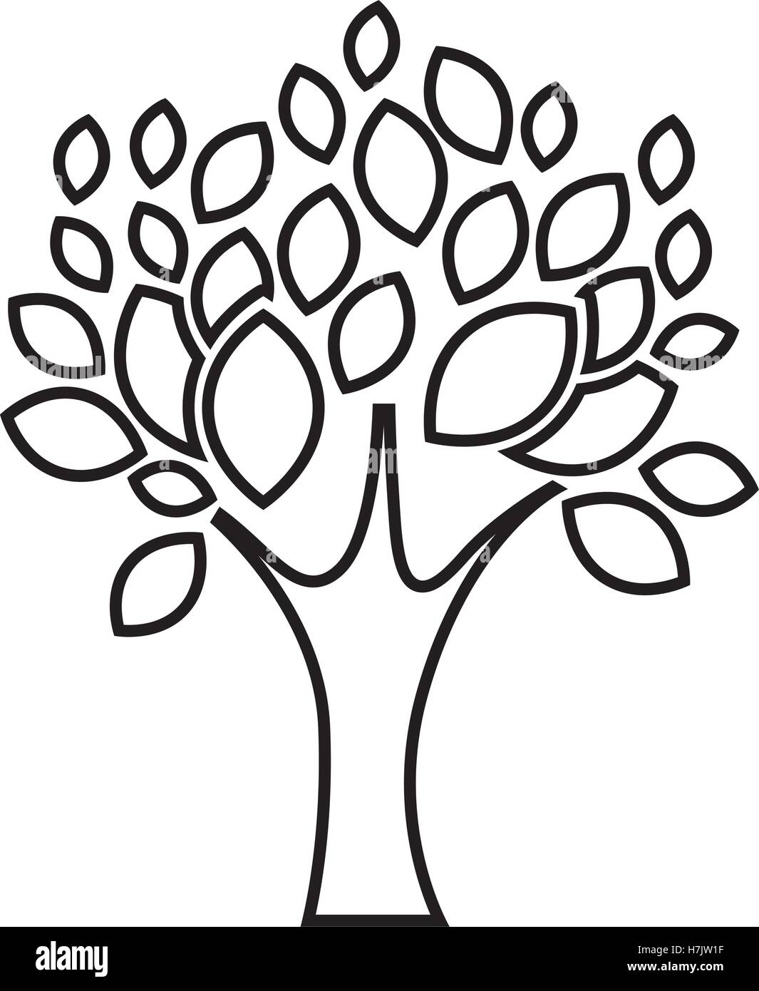 Tree with leaves icon. Plant nature environment spring and garden theme ...