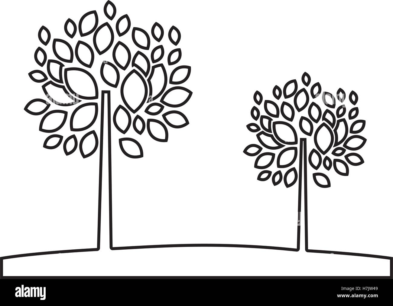 Tree with leaves icon. Plant nature environment spring and garden theme ...