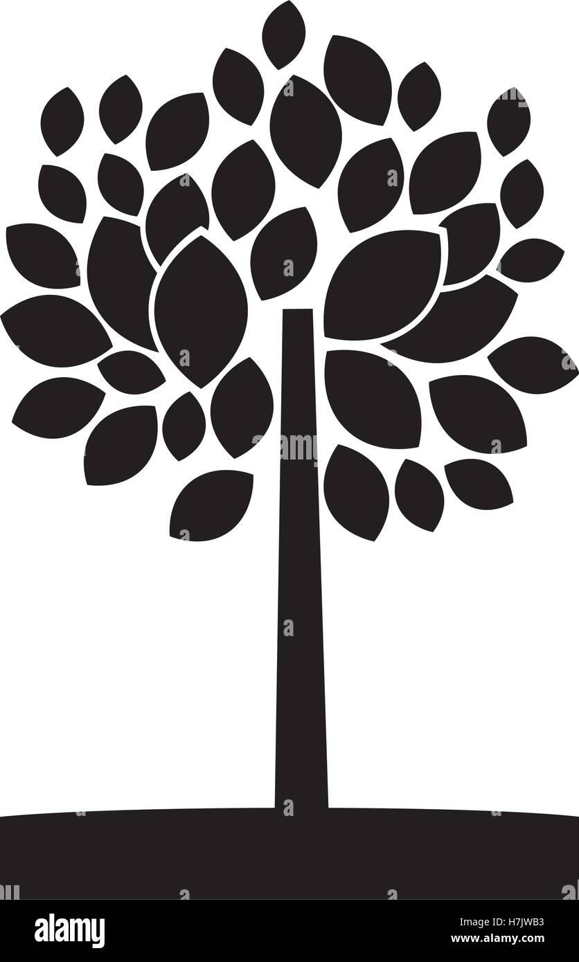 Tree with leaves icon. Plant nature environment spring and garden theme ...