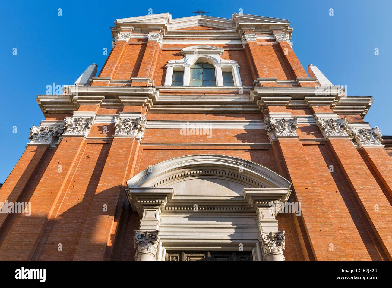 The Church of Servants also known as the Church of St. Mary in Court is a Baroque style Roman Catholic church in Rimini, Italy. Stock Photo