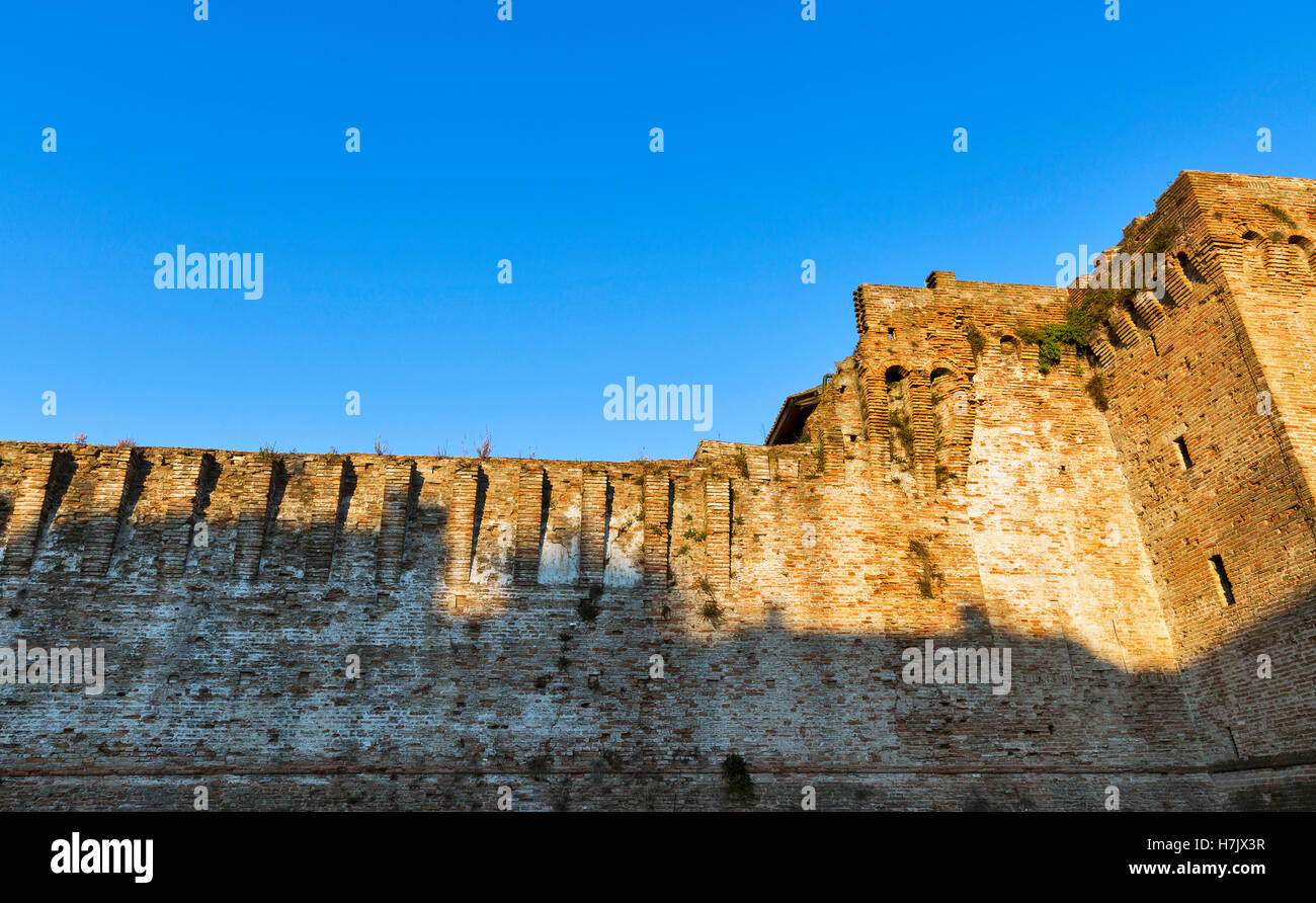 Walls of medieval Sigismondo Castle ( Castello Sidzhizmondo ) in Rimini ...