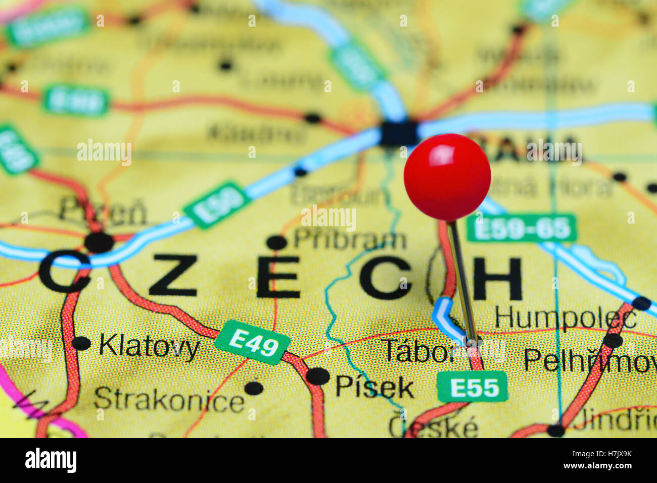 Tabor czech republic map