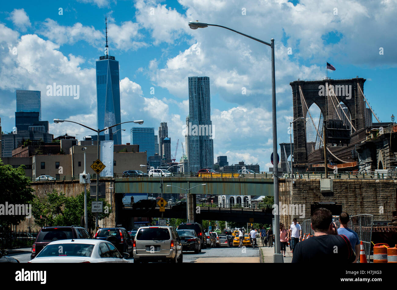 New York City USA Skyline the Big Apple view from Brooklyn Stock Photo ...