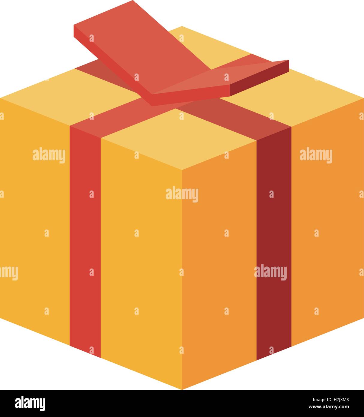 Isometric gift box with bowtie icon. Present holiday celebration and ...