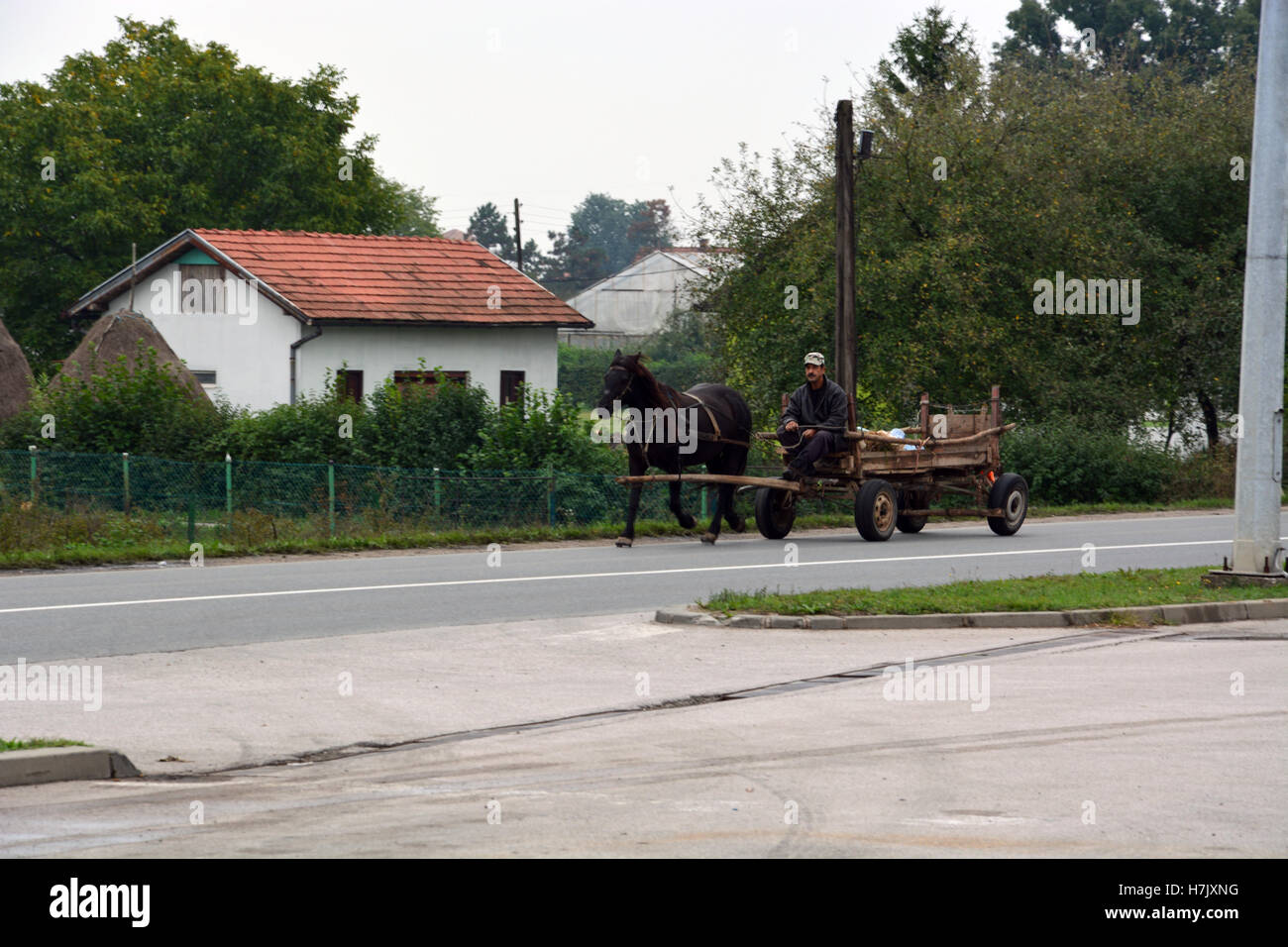 Farmer on horse drawn carriage hi-res stock photography and images - Alamy