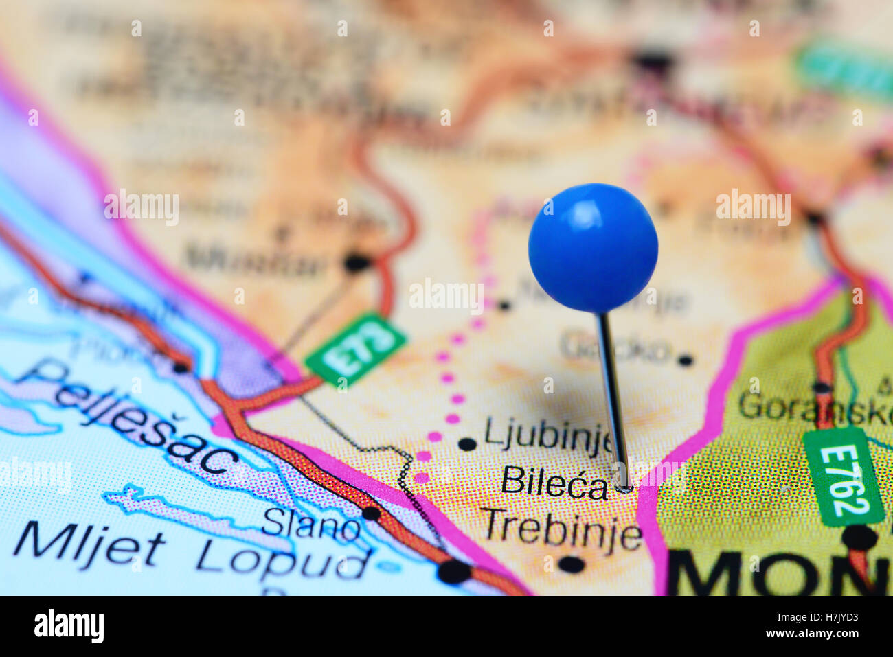 Bileca Pinned On A Map Of Bosnia And Herzegovina Stock Photo - Alamy