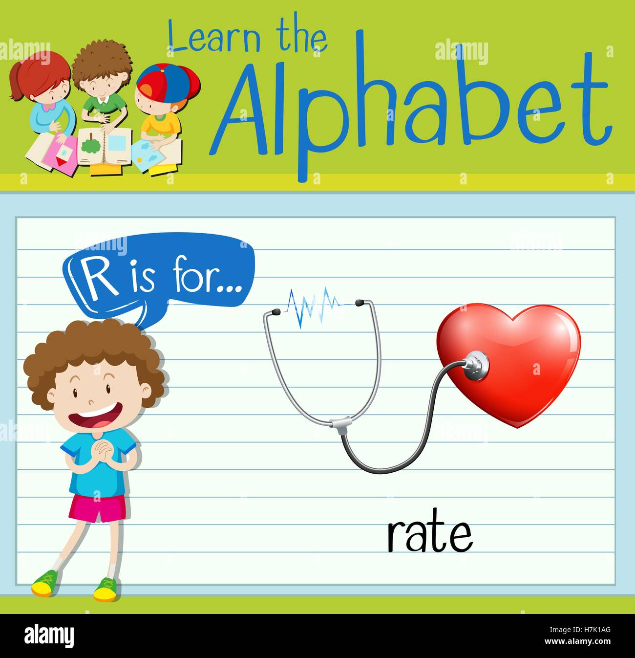 Flashcard letter R is for rate illustration Stock Vector Image & Art ...