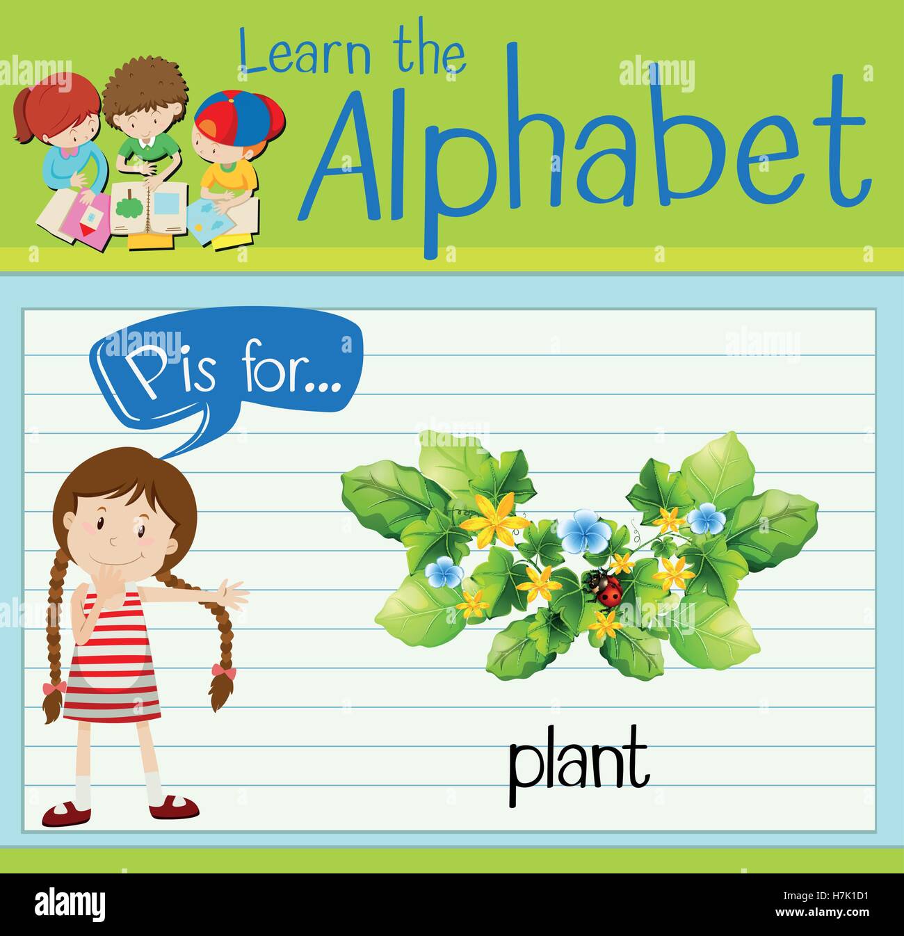 Flashcard letter P is for plant illustration Stock Vector Image & Art ...