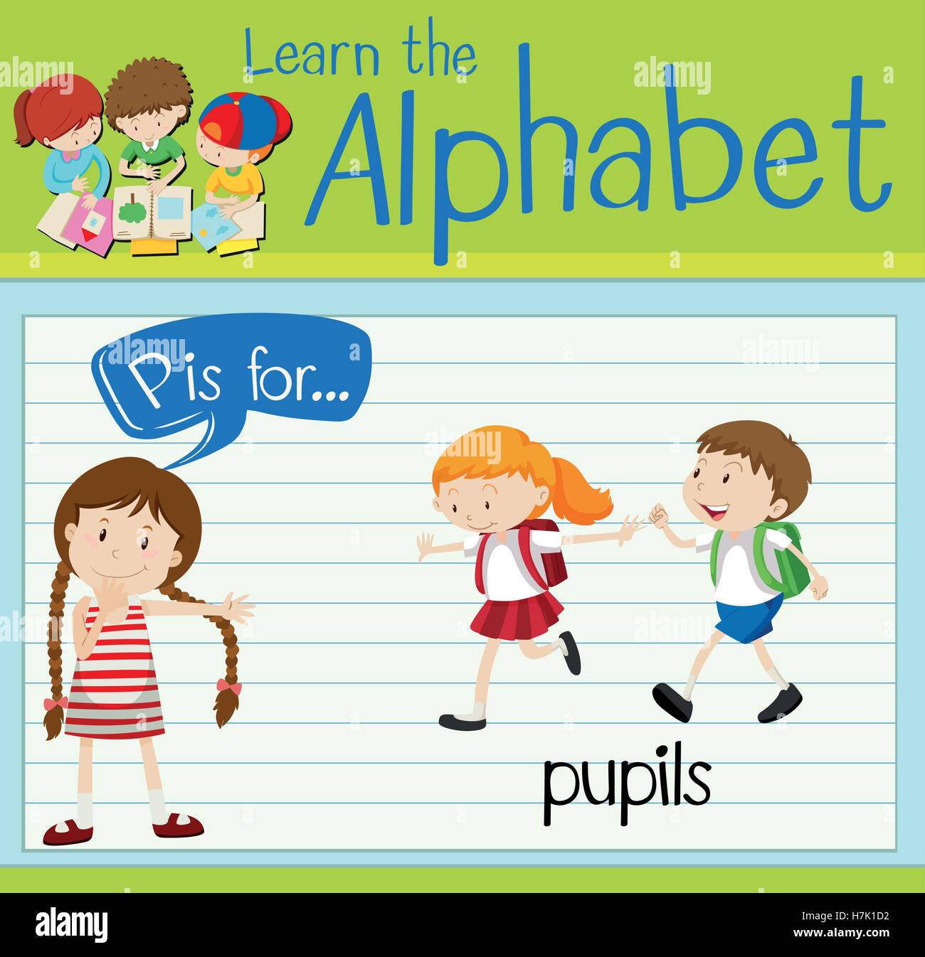 Flashcard letter P is for pupils illustration Stock Vector Image & Art ...