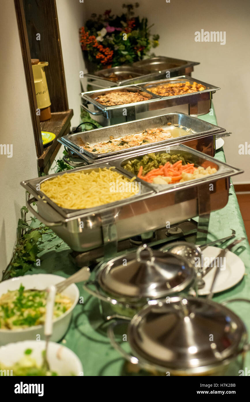 Party Brunch with big Buffet Food Meat Vegetables Stock Photo Alamy