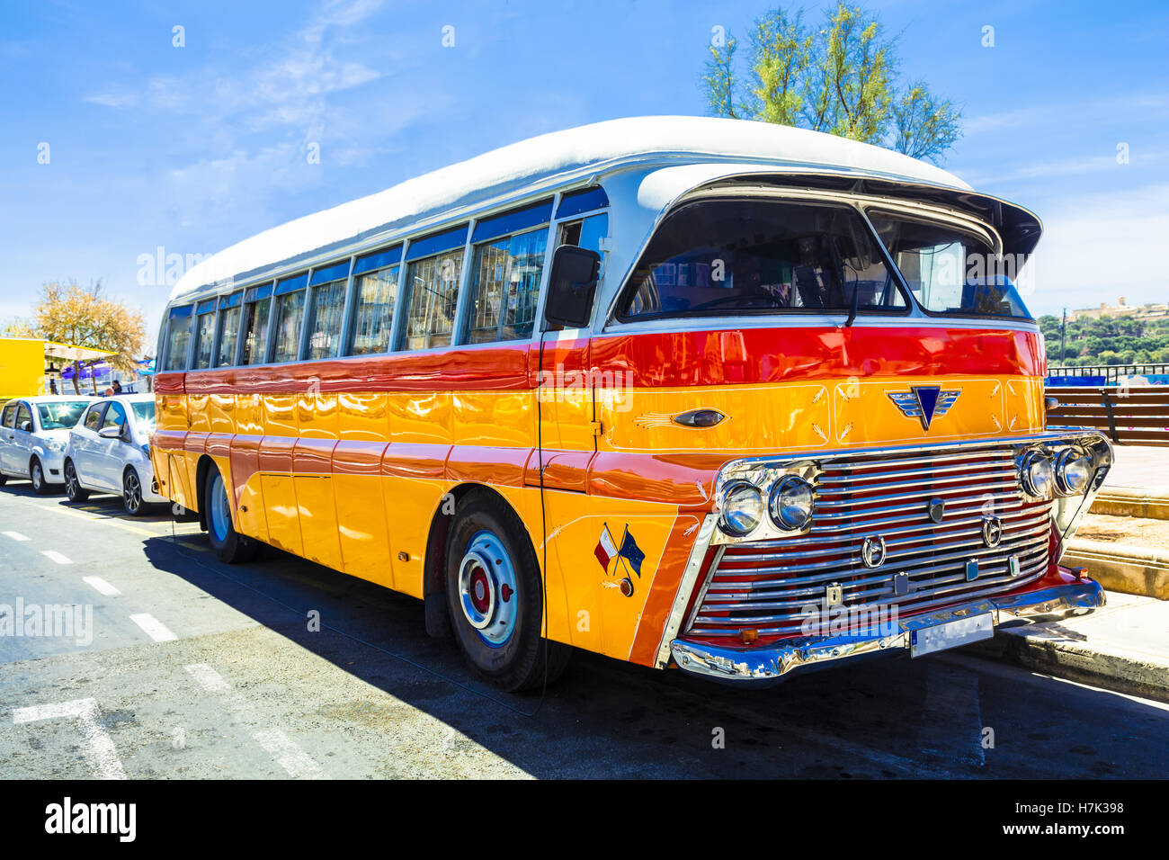 Traditional old bus in Malta island,Europe Stock Photo