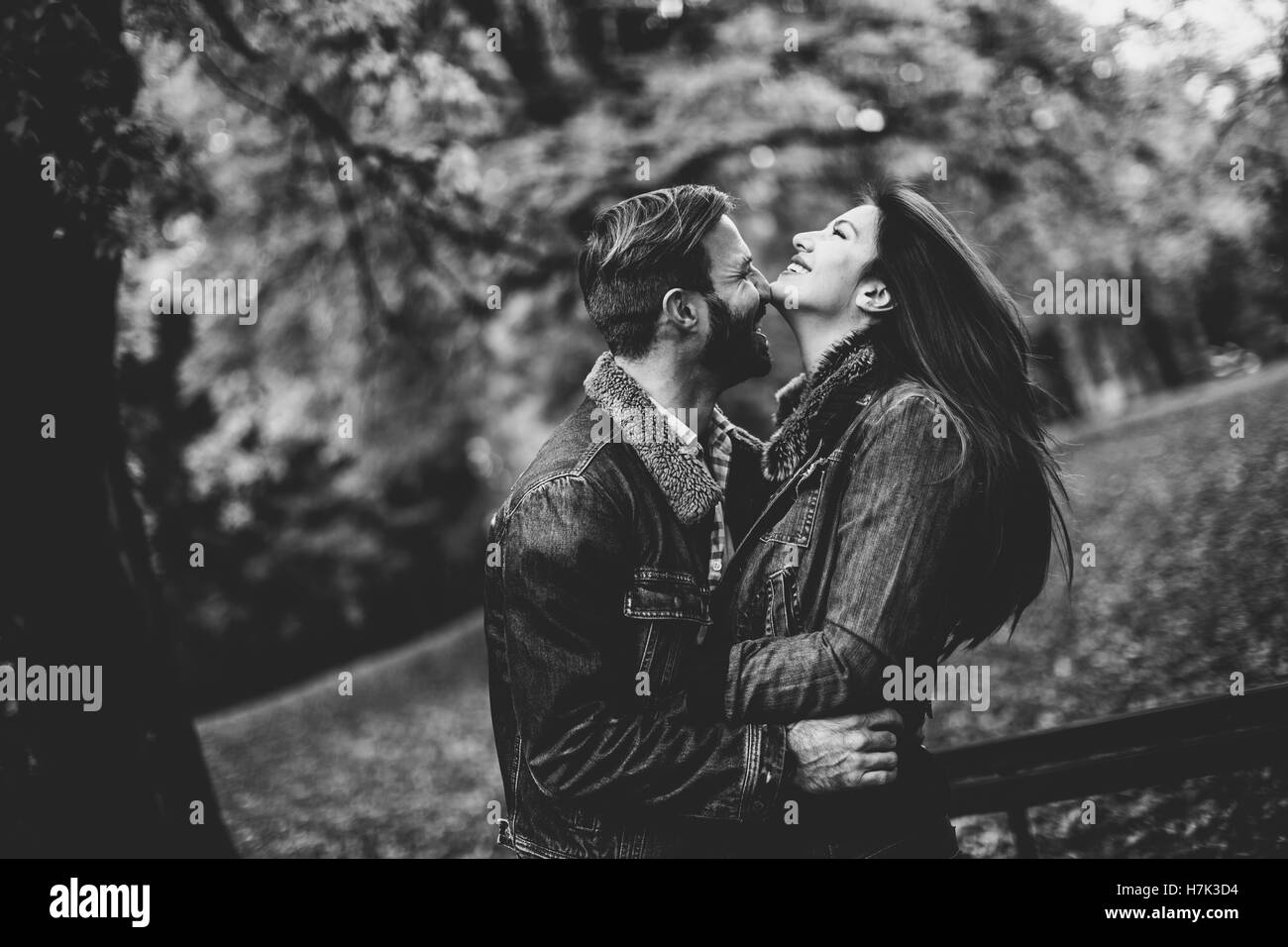 Autumn beautiful park Black and White Stock Photos & Images - Alamy