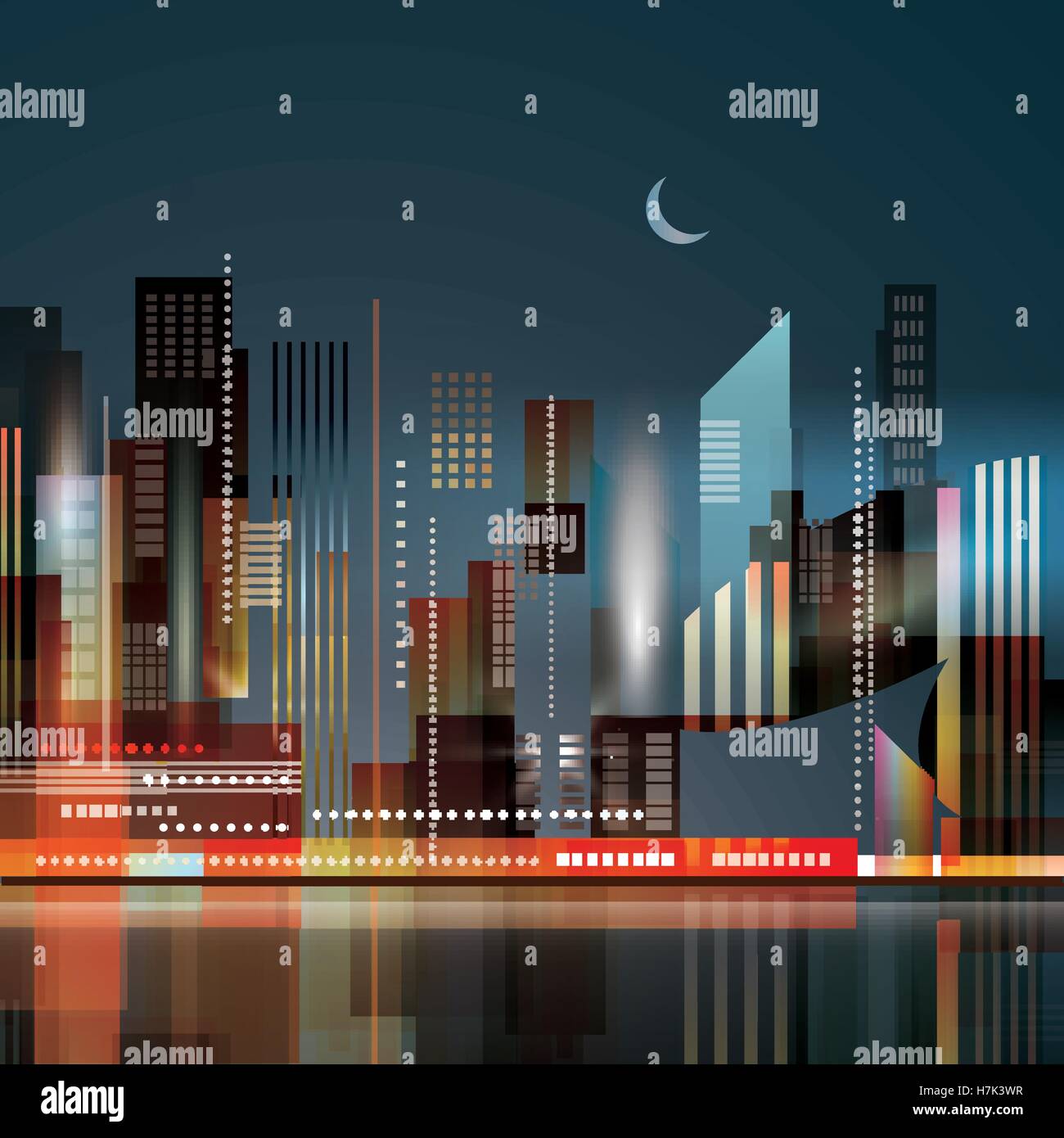 Night city background. Urban cityscape Stock Vector Image & Art - Alamy