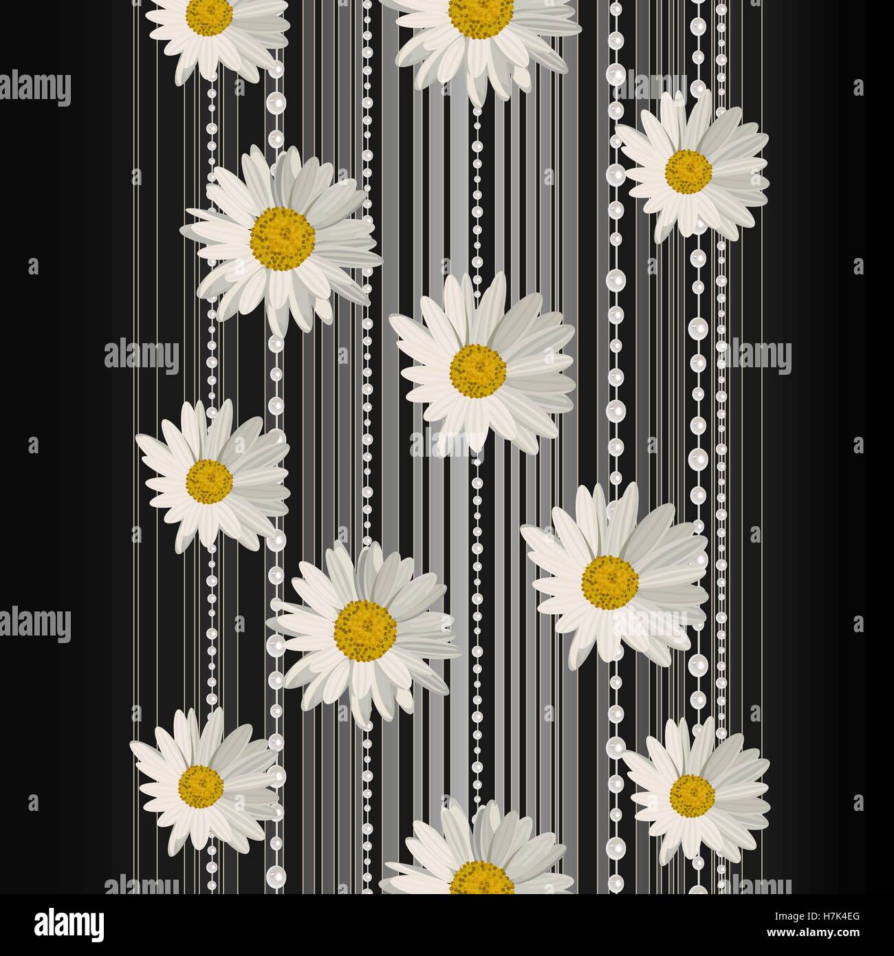 Daisy Flower Wallpaper Black And White