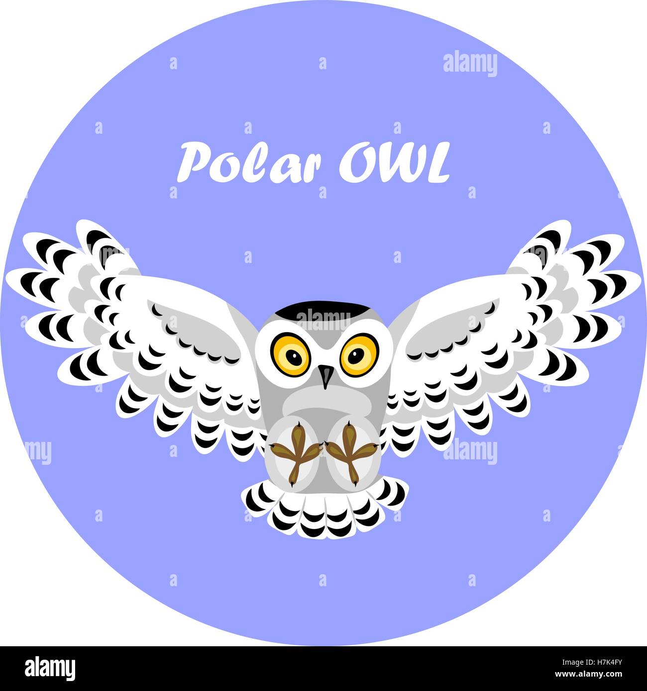 Cute flying polar owl on blue background Stock Vector Image & Art - Alamy