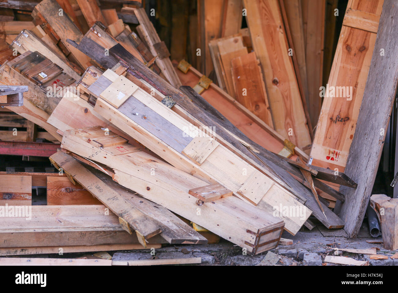 View of the wooden landfill Stock Photo Alamy