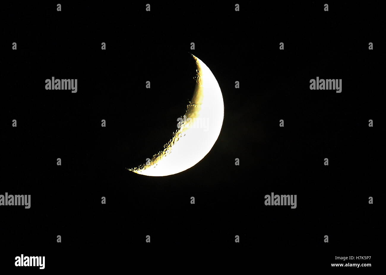 The moon on dark crisp night Stock Photo