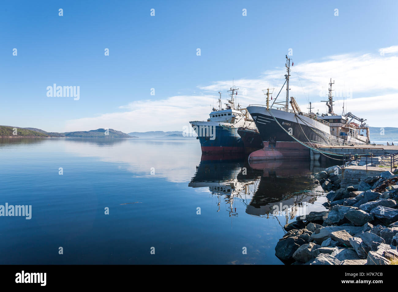 Kirkenes Harbor, Kirkenes (Norway) Stock Photo