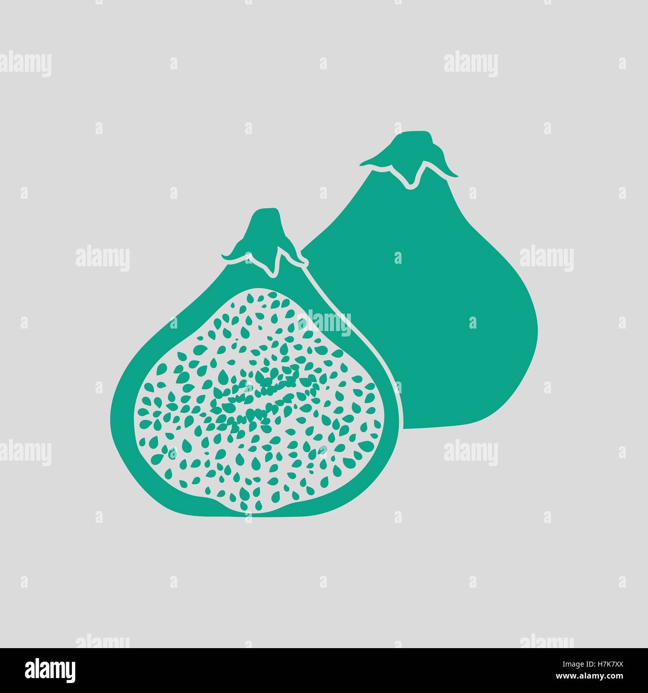 Fig fruit icon. Gray background with green. Vector illustration. Stock Vector